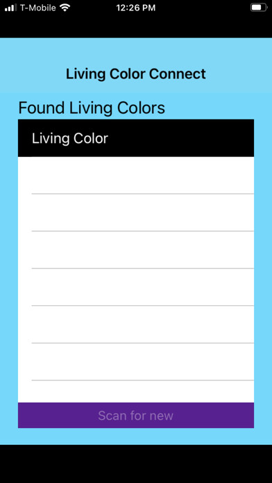Emulate iPhone app Living Color Connect using MyAndroid