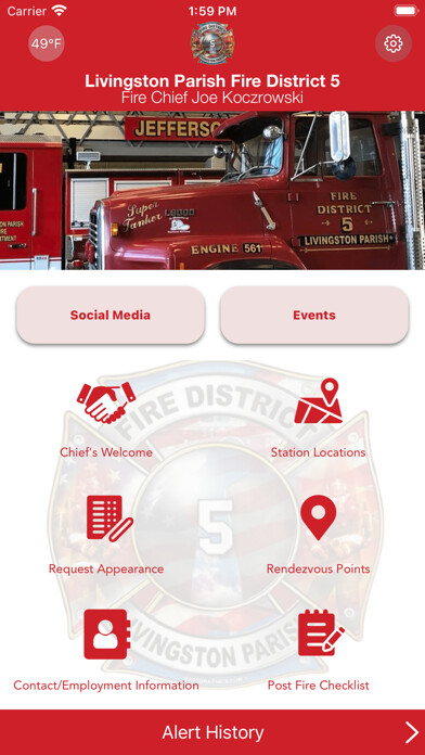 Emulate iPhone app Livingston Parish Fire Dis 5 using MyAndroid