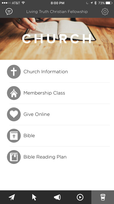 Emulate iPhone app Living Truth Christian Fellowship using MyAndroid