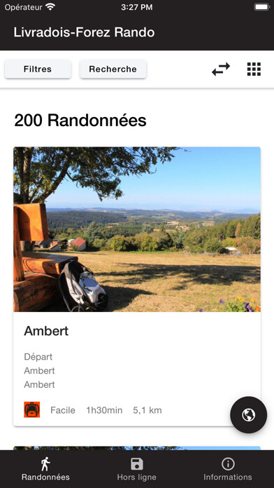 Emulate iPhone app Livradois-Forez Rando using MyAndroid