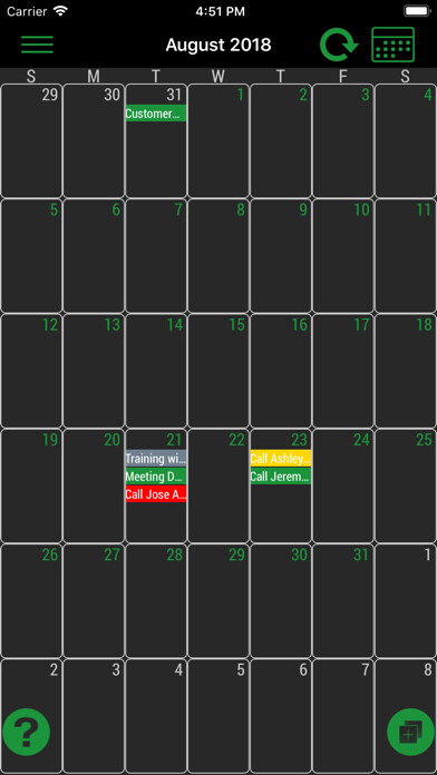Emulate iPhone app Lizzy Calendar using MyAndroid