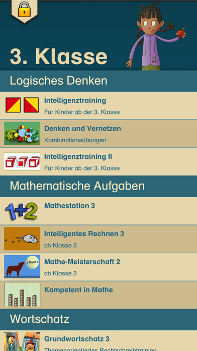 Emulate iPhone app LÜK Schul-App 3. Klasse using MyAndroid