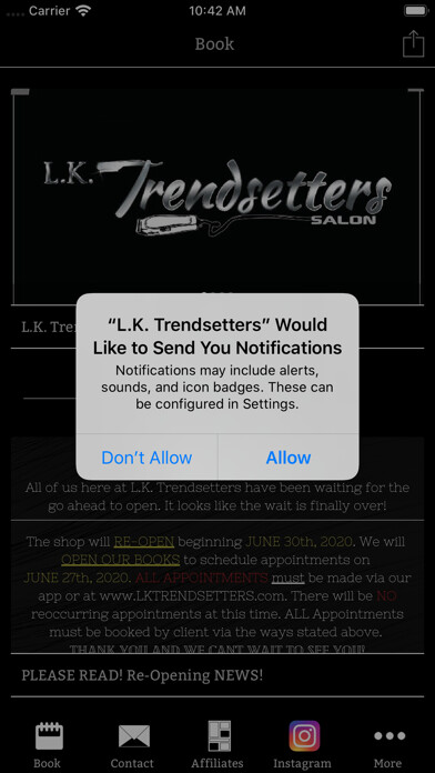 Emulate iPhone app L.K. Trendsetters using MyAndroid
