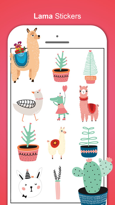 Emulate iPhone app Llama Love Stickers using MyAndroid