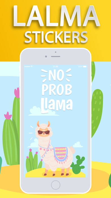 Emulate iPhone app Llama Stickers Emojis using MyAndroid