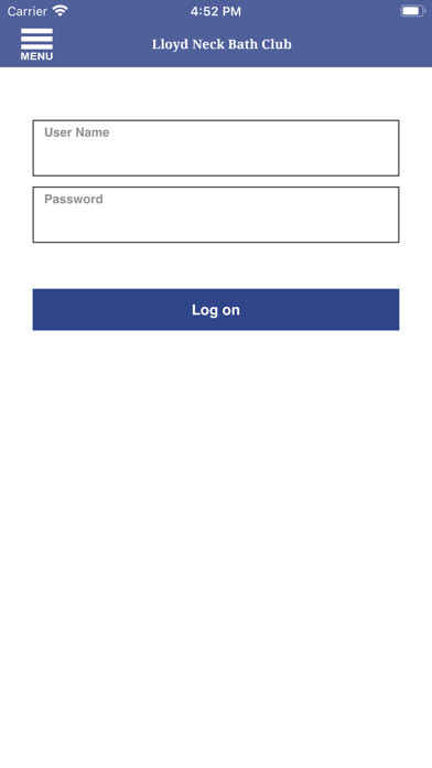 Emulate iPhone app Lloyd Neck Bath Club using MyAndroid