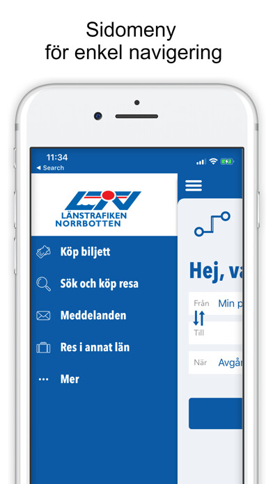 Emulate iPhone app Länstrafiken i Norrbotten using MyAndroid