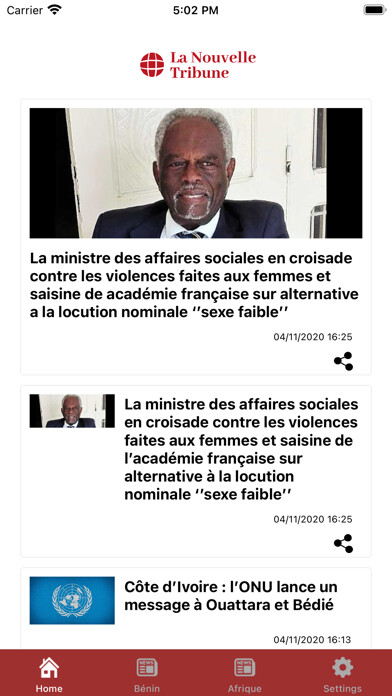 Emulate iPhone app LNT - La Nouvelle Tribune using MyAndroid Emulate iPhone app LNT - La Nouvelle Tribune using MyAndroid