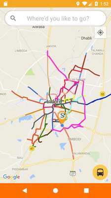 Emulate Android APK Local Bus Routes Indore