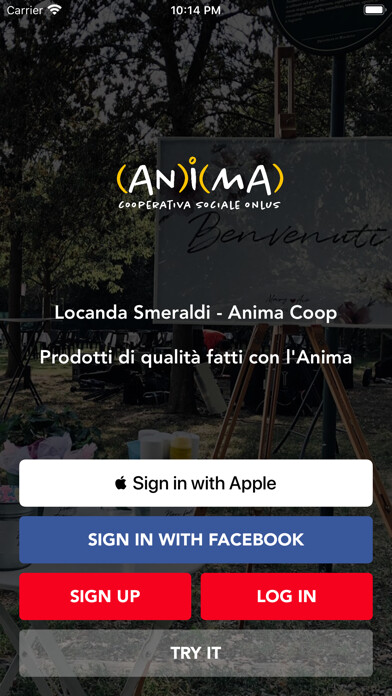 Emulate iPhone app Locanda Smeraldi - Anima Coop using MyAndroid