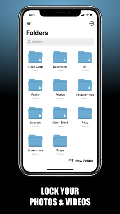 Emulate iPhone app Lock Photos and Videos using MyAndroid