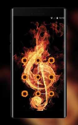 Emulate Android APK Lock theme for burning iron note wallpaper
