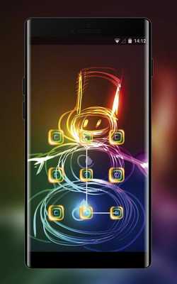 Emulate Android APK Lock theme for neon snowman bright wallpaper Emulate Android APK Lock theme for neon snowman bright wallpaper