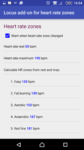 Emulate Android APK Locus - addon Heart rate zone Emulate Android APK Locus - addon Heart rate zone