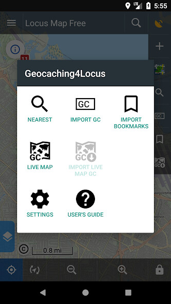 Emulate Android APK Locus Map - add-on Geocaching4Locus