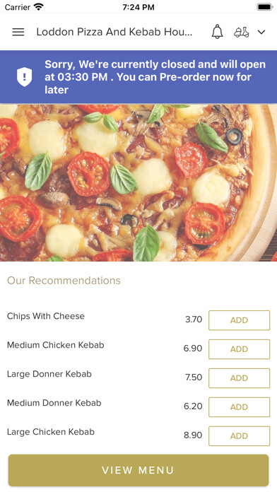Emulate iPhone app Loddon Pizza And Kebab House. using MyAndroid Emulate iPhone app Loddon Pizza And Kebab House. using MyAndroid