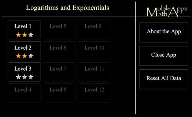 Emulate Android APK Logarithm/Exponential Tutor