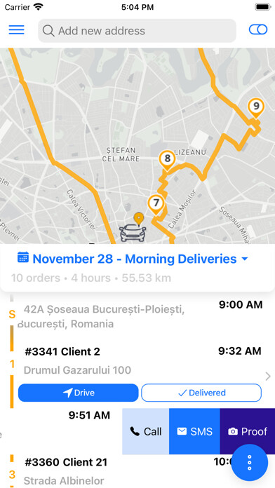 Emulate iPhone app Logistia Route Planner using MyAndroid