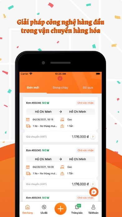 Emulate iPhone app LOGIVAN Chủ hàng using MyAndroid