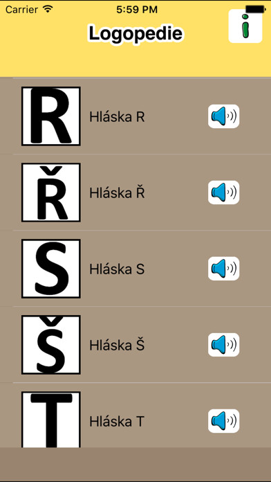 Emulate iPhone app Logopedie, cvičení using MyAndroid Emulate iPhone app Logopedie, cvičení using MyAndroid