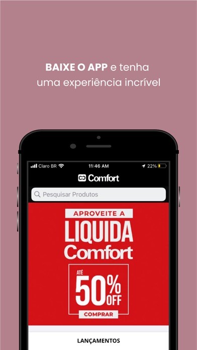 Emulate iPhone app Lojas Comfort - loja online using MyAndroid Emulate iPhone app Lojas Comfort - loja online using MyAndroid