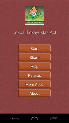 Run android online APK Lokpal & Lokayuktas Act from MyAndroid or emulate Lokpal & Lokayuktas Act using MyAndroid