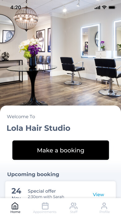 Emulate iPhone app Lola Hair Studio using MyAndroid