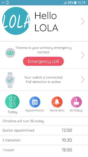 Run android online APK LOLA - SOS app with fall detection for seniors from MyAndroid or emulate LOLA - SOS app with fall detection for seniors using MyAndroid