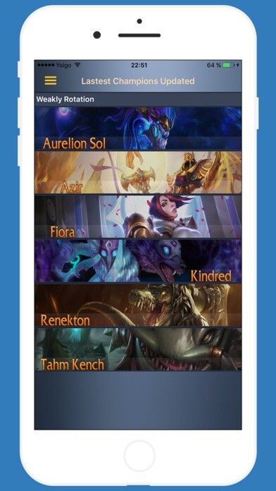 Emulate iPhone app LoL Wallpapers using MyAndroid