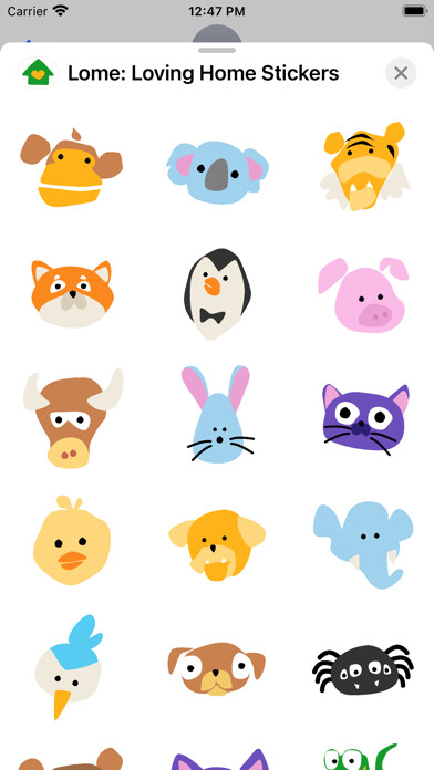 Emulate iPhone app Lome - Loving Home Stickers using MyAndroid