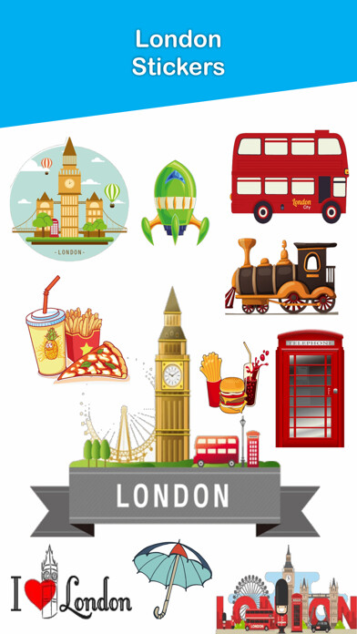 Emulate iPhone app London Paris Stickers Pack using MyAndroid