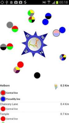 Emulate Android APK London Tube Compass