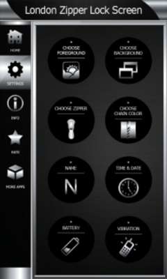 Emulate Android APK London Zipper Lock Screen
