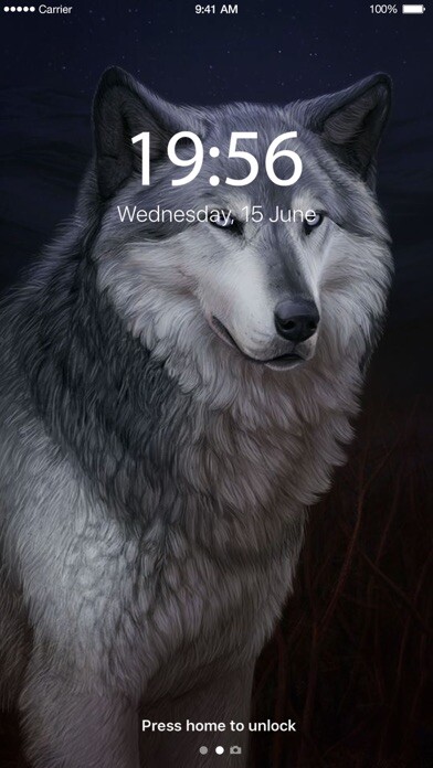 Emulate iPhone app Lone Wolf Wallpapers using MyAndroid