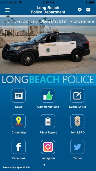 Emulate iPhone app Long Beach PD using MyAndroid
