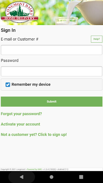 Run android online APK Longmont Dairy – Home Delivery from MyAndroid or emulate Longmont Dairy – Home Delivery using MyAndroid Run android online APK Longmont Dairy – Home Delivery from MyAndroid or emulate Longmont Dairy – Home Delivery using MyAndroid