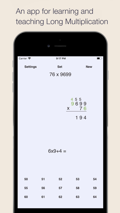 Emulate iPhone app Long Multiplication using MyAndroid