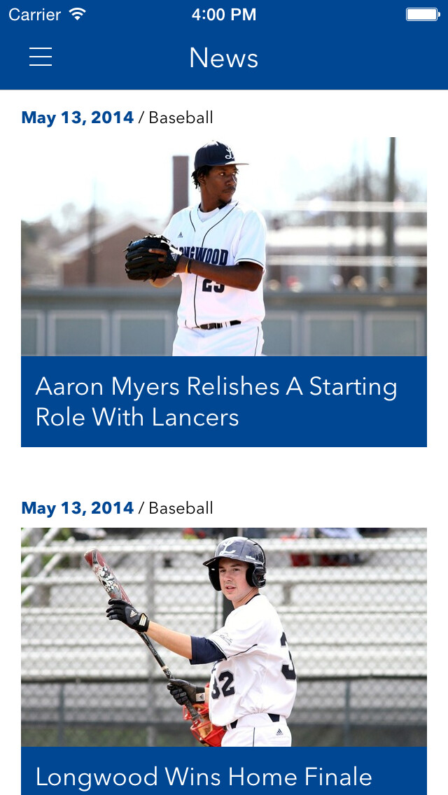 Emulate iPhone app Longwood Lancers using MyAndroid Emulate iPhone app Longwood Lancers using MyAndroid