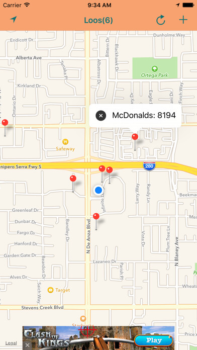 Emulate iPhone app Loo Finder using MyAndroid Emulate iPhone app Loo Finder using MyAndroid
