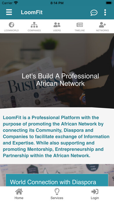 Emulate iPhone app LoomFit: African Network using MyAndroid Emulate iPhone app LoomFit: African Network using MyAndroid