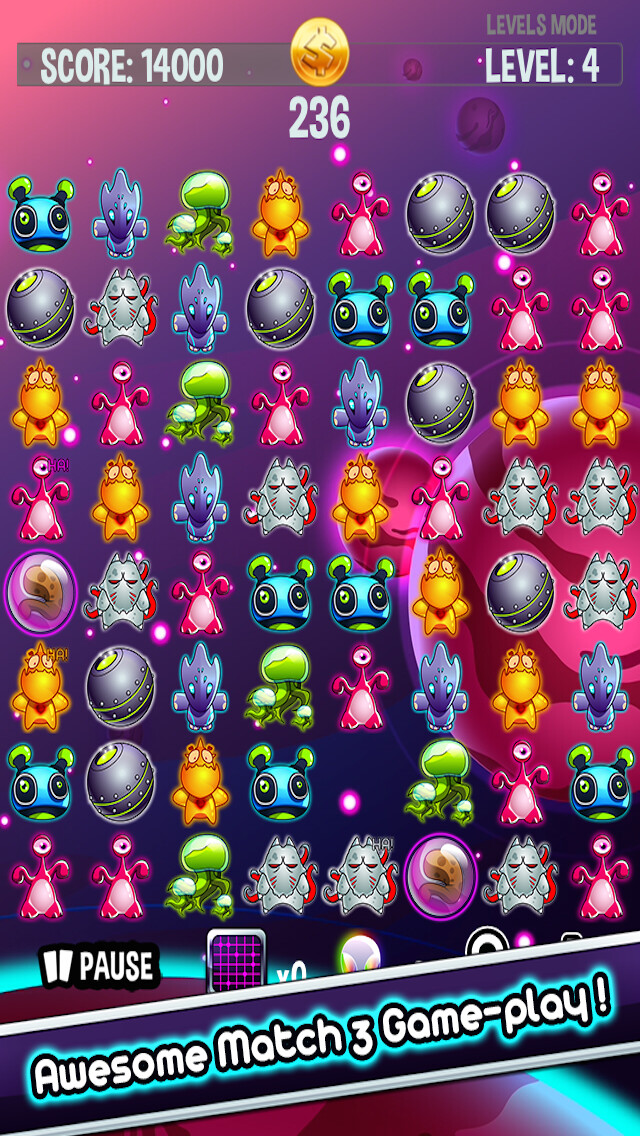 Emulate iPhone app Loose Aliens Puzzle Craze - Match 3 Defense Blast using MyAndroid Emulate iPhone app Loose Aliens Puzzle Craze - Match 3 Defense Blast using MyAndroid