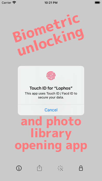 Emulate iPhone app Lophos - Lock photo screen using MyAndroid