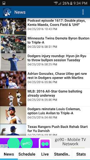Run android online APK Los Angeles Baseball - Dodgers Edition from MyAndroid or emulate Los Angeles Baseball - Dodgers Edition using MyAndroid