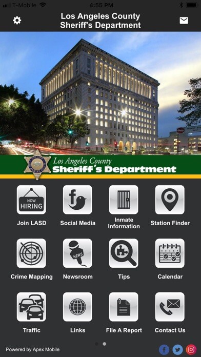 Emulate iPhone app Los Angeles County Sheriff using MyAndroid