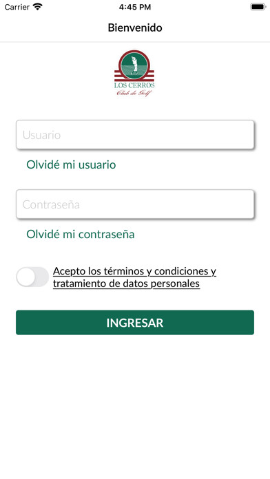 Emulate iPhone app Los Cerros Club de Golf using MyAndroid