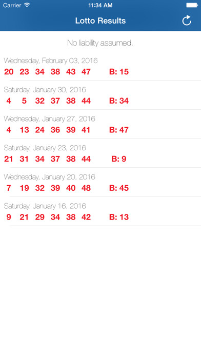 Emulate iPhone app Lotto Canada 649 - Check Canadian Raffle Result History of the Official Lottery Draw (6 out of 49) using MyAndroid