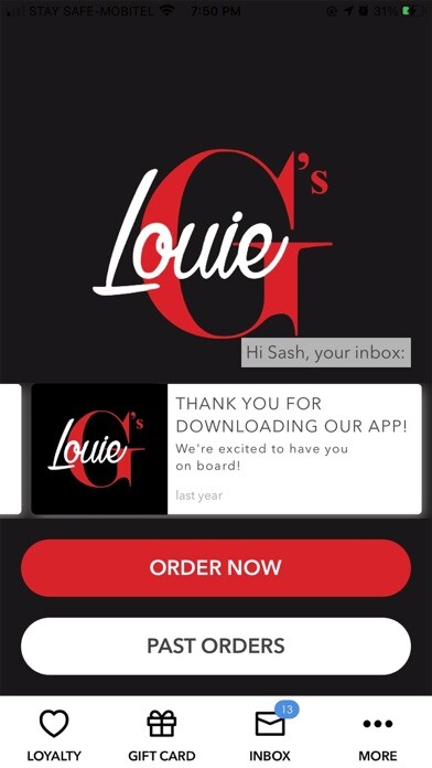Emulate iPhone app Louie G’s Roast Beef using MyAndroid