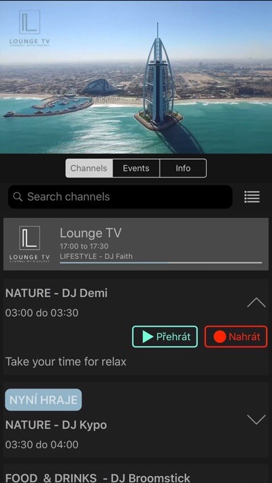 Emulate iPhone app Lounge TV using MyAndroid