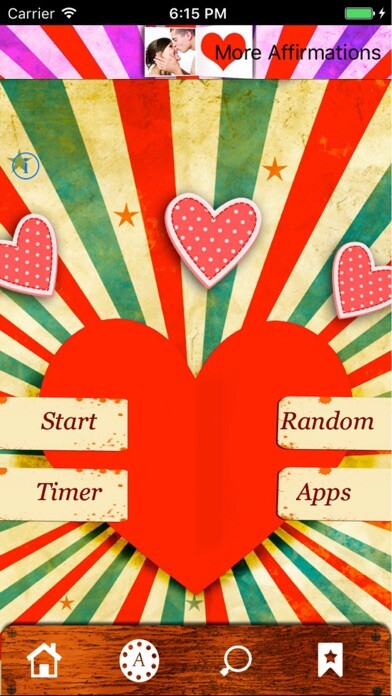 Emulate iPhone app Love Affirmations - Romance using MyAndroid