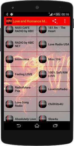 Emulate Android APK Love and Romance MUSIC Radio